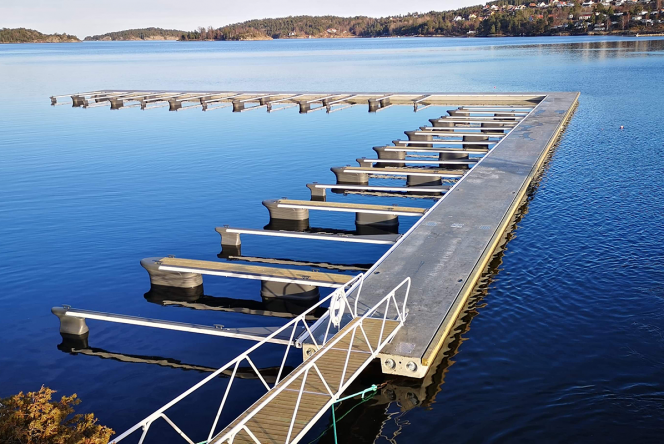 Marinaanlegg med Classic betongbrygger og Ørsta Futura™ utriggermateriell - Åsvika Utvikling, Risør