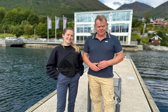 Kjetil Nesset (til høgre) gler seg over å ha Ingrid Haaseth på plass for å løfte ESG-arbeidet til neste nivå. Foto: Anita Stokke